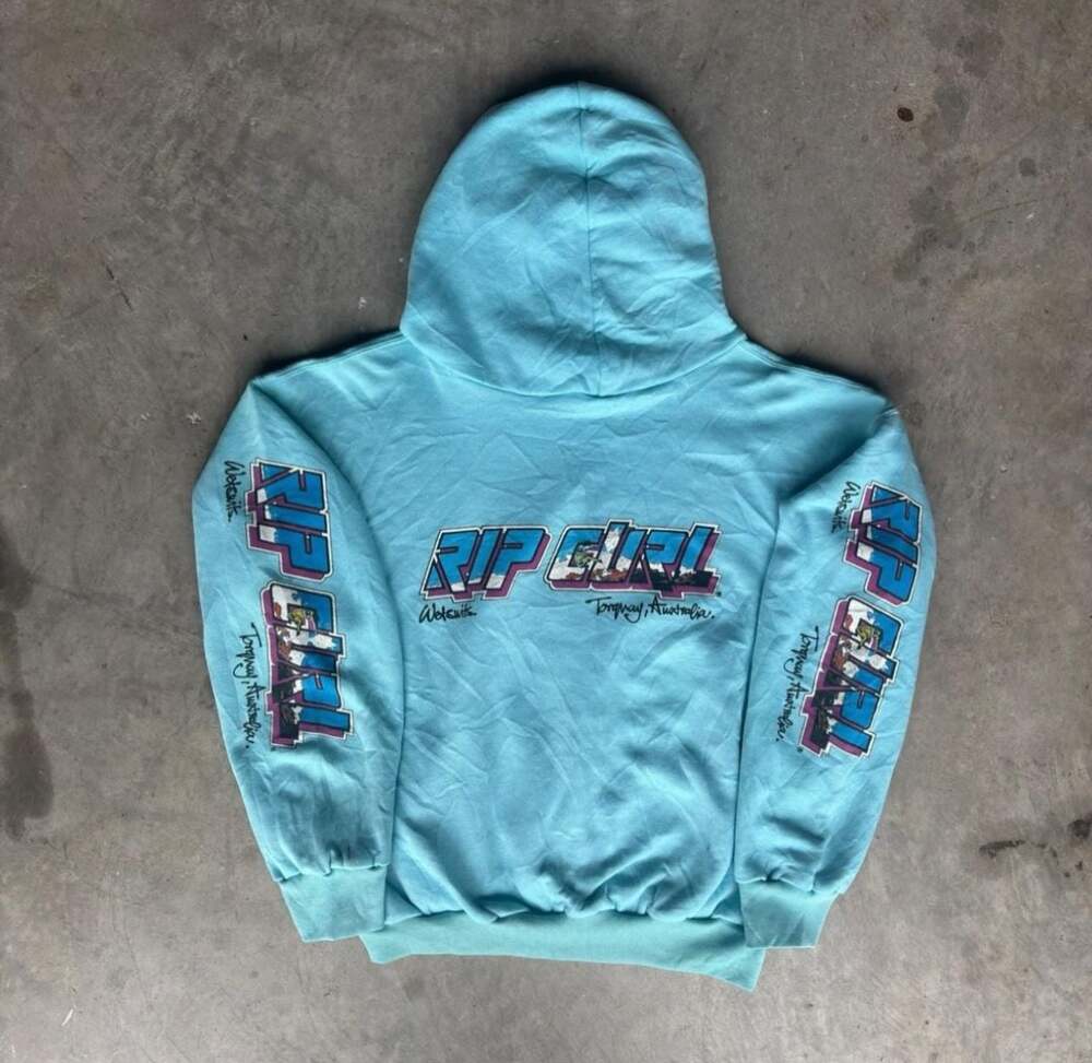 Rare Vintage 80s Rip Curl IRL Torquay Australia surfer skater Graphic Hoodie